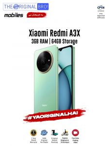 Redmi A3x - 3GB RAM - 64GB Storage - PTA Approved - 12 Months Warranty - Green - The Original Bro Mobiles - TOB42